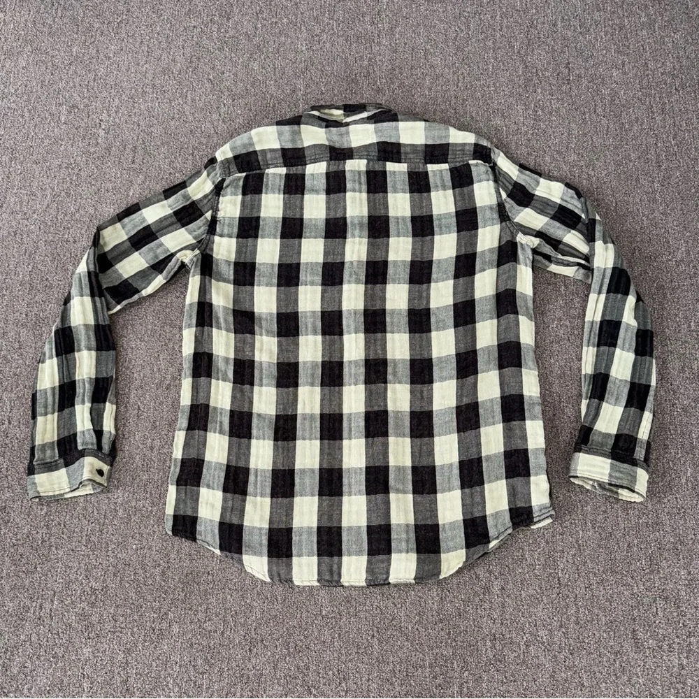 Denim & Supply Ralph Lauren Flannel Shirt Brown Cream XL TG‎ 100% Cotton Men’s - Picture 5 of 7